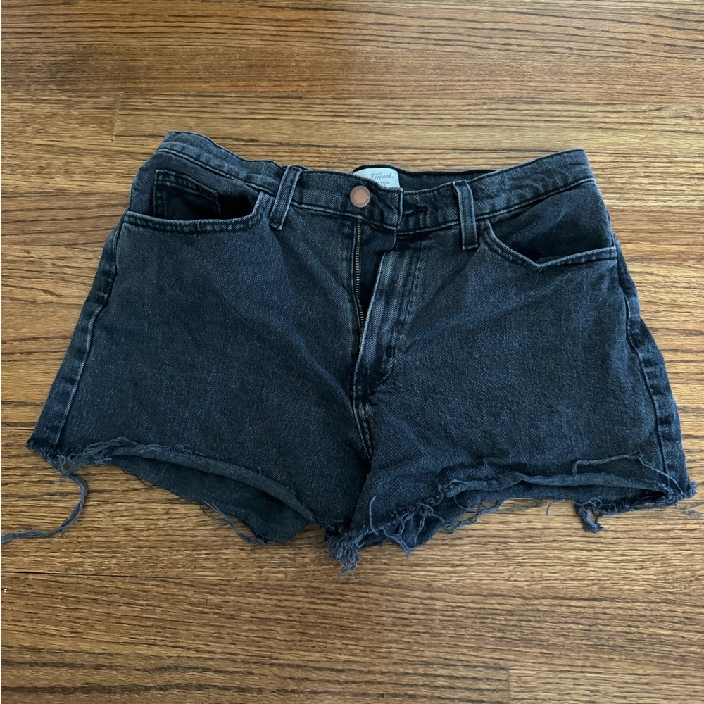 Black Denim Shorts - Size 10 - like new condition